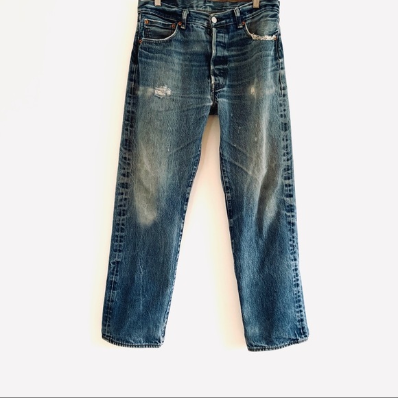 Levi's Denim - Vintage Levis 501 Thrashed High Rise Jeans Y2K Era